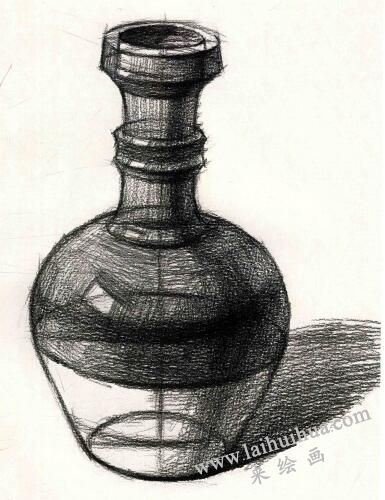 长颈陶瓶素描