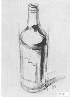 酒瓶的结构与作画步骤素描练习
