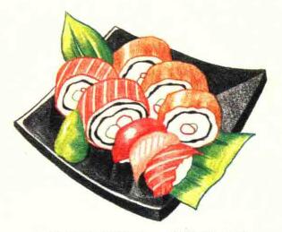 寿司简笔画彩色图片