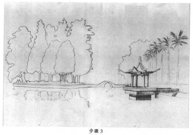 西湖十景手绘素描图片
