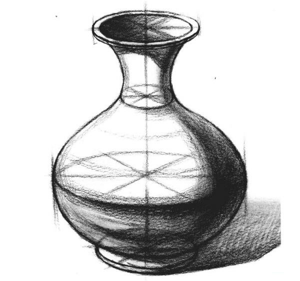 立体素描花瓶图片