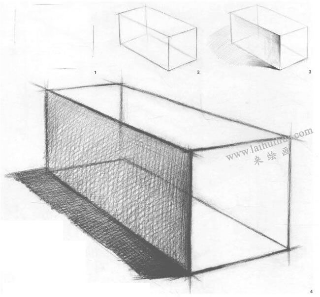 长方体结构素描画法