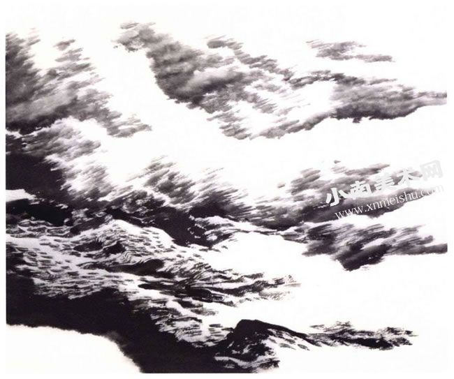 云海山水画似山似云似水三位一体画法步骤02